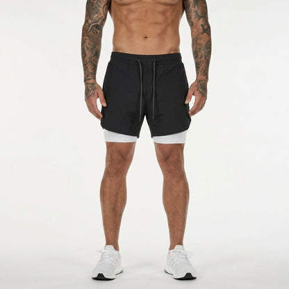 PaceLock™  2-in-1 Träningsshorts med studsfri mobilficka