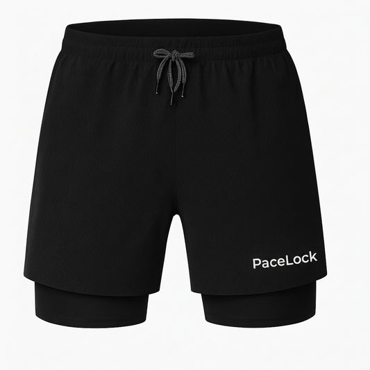 PaceLock™  2-in-1 Träningsshorts med studsfri mobilficka