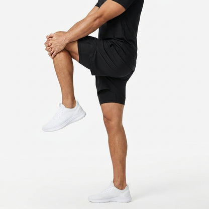 PaceLock™  2-in-1 Träningsshorts med studsfri mobilficka